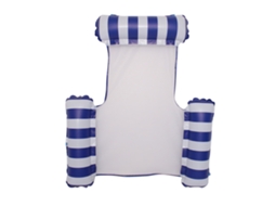 COLCHÓN flutuante inflável hamaca plegable de riscas em forma de U para piscina, azul escuro