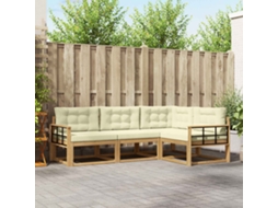 Vidaxl Conjunto De Sofás Para Exterior 3 Unid. Branco E Creme