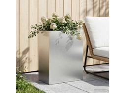 Vidaxl Vaso De Jardim Prateado 40 X 20 X 40 Cm Aço Galvanizado