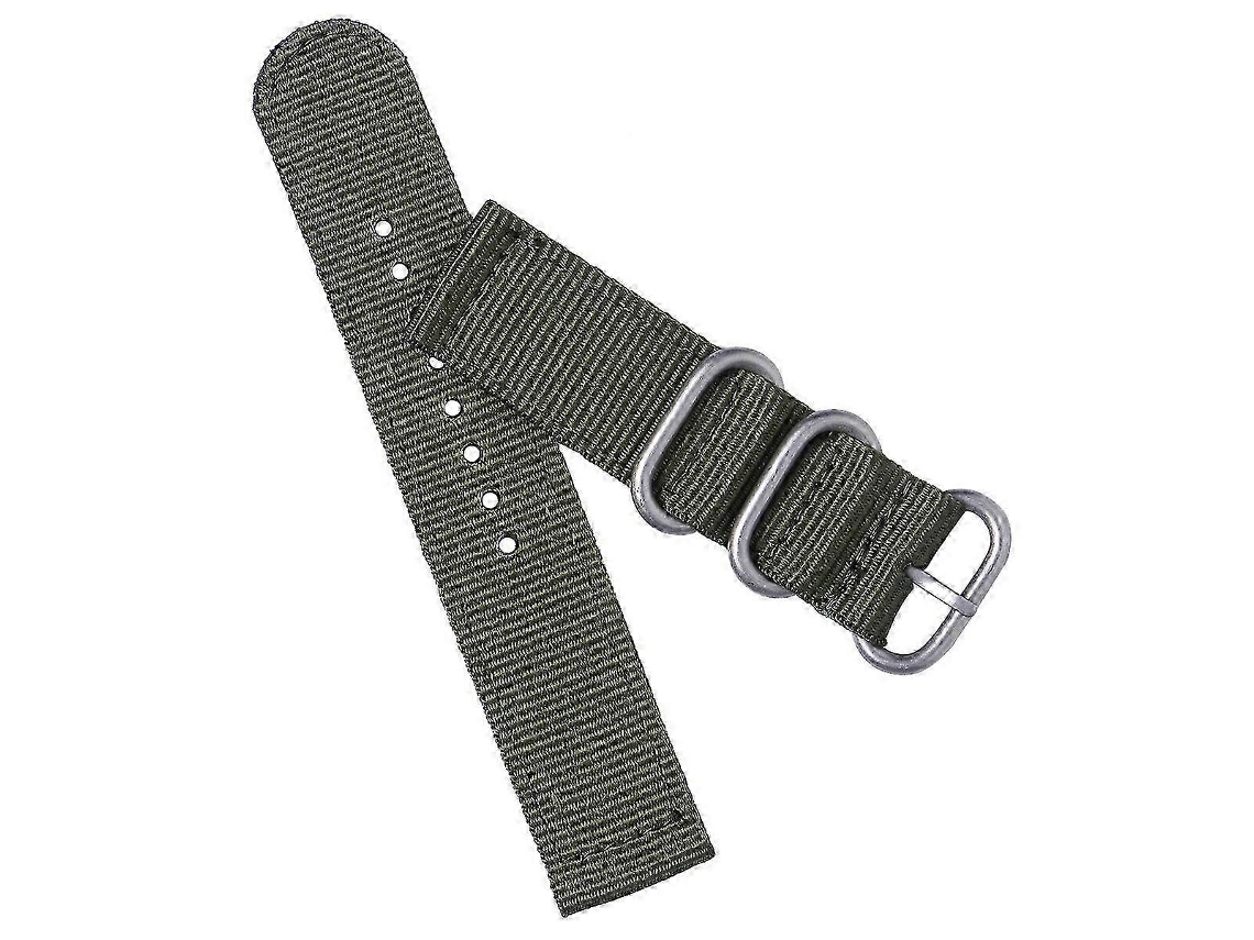 Pulseira De Relógio De 18 Mm, Pulseira De Nylon Durável Com Duas Articulações, Cor Verde Militar. Loja Olysi