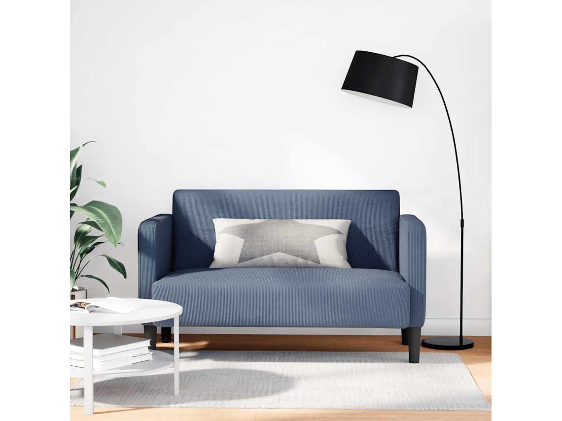 Vidaxl Sofá-luvas 109 Cm Tecido Corduroy Azul