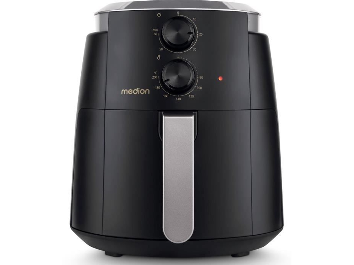 Fritadeira A Ar Quente, Medion, Md13020, Airfryer, 1500 Watts, Temporizador De 60 Minutos, Até 200°c, 4, 7 L, Preta