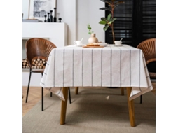 Lurelia Toalha De Mesa Algodão Linho Branco 140x180cm Lavável Natal Macio