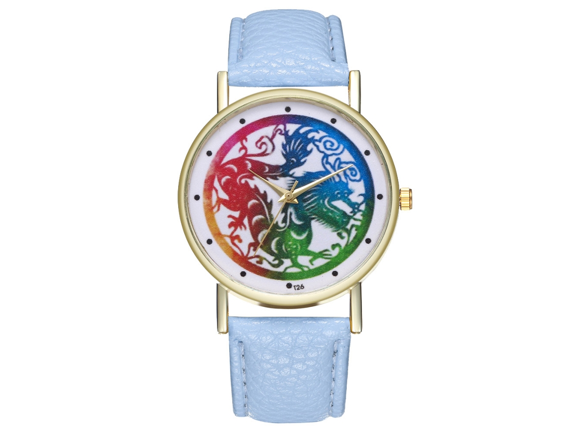 Relógio de Pulso Estiloso Quarts para Homem e Mulher (azul Claro)