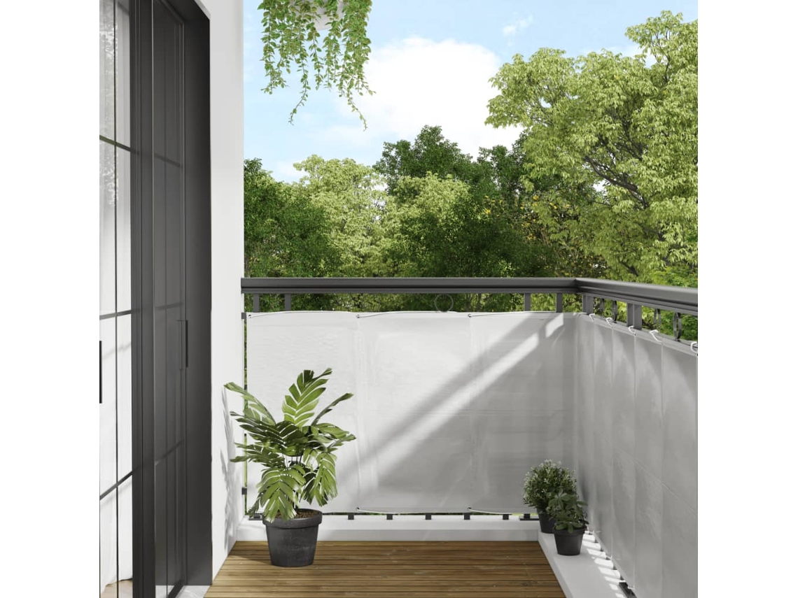 Vidaxl Tela De Varanda 90x600 Cm 100% Poliéster Oxford Cinzento-claro