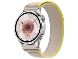 Bracelete para Huawei Watch Gt 6 Nylon com Fecho de Velcro Wild Path Loop Amarelo Bege XIAOMOYU (46mm)