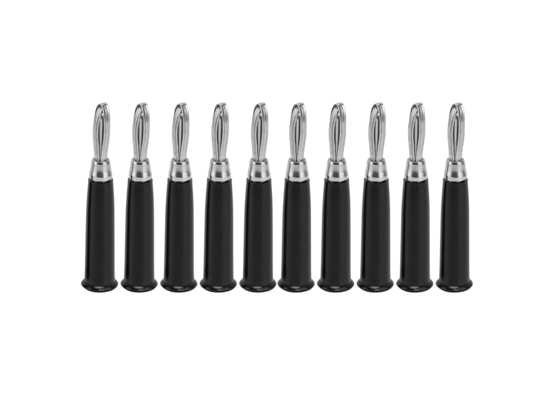 20 Conectores De Banana 4mm De Cobre Para Cabos De Alto-falante - Kit Preto