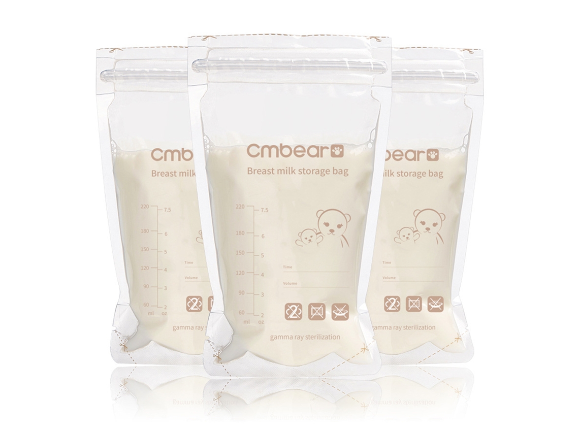 Primerox 30 Saquinhos Armazenamento Leite Materno 220ml Sem Vazamento Selagem Zíper Pet Pe