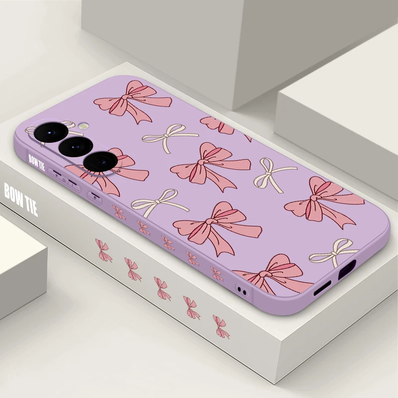 Capa De Celular Macia Com Laço Rosa Para Galaxy S21 Fe 5g (roxa).