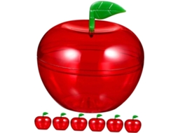 Conjunto De 7 Caixas Doces Em Formato Maçã, Feitas De Plástico Vermelho, Com Tampas, Ideais Para Festas, Com Design