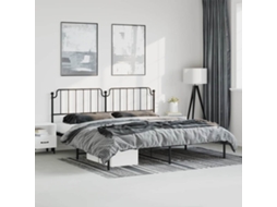 Estrutura De Cama Com Cabeceira 193x203 Cm Metal Preto