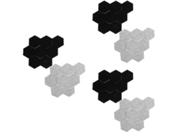 Conjunto De 6 Suportes Hexagonais De Feltro Para Xícaras De Chá.