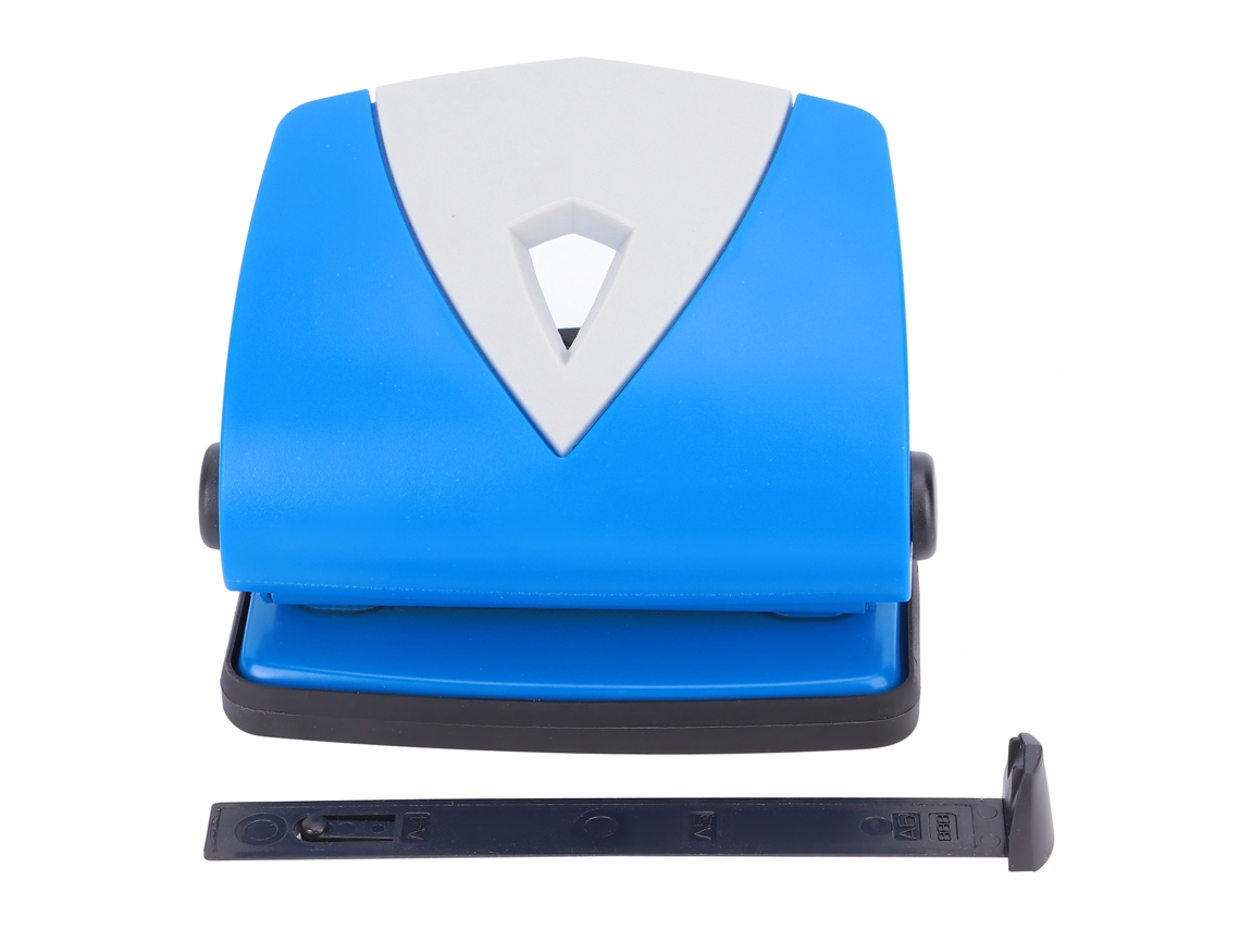 Perforadora Plástica Pequeña Ajustável Para Papel E Encuadernação De Papelaria Azul