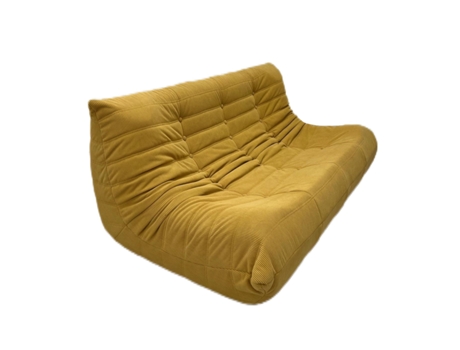 Togo Loveseat - Yellow - No-Assembly, Double-Layer Foam Comfort, Ergonomic Support, Soft-Touch Fabric Upholstery