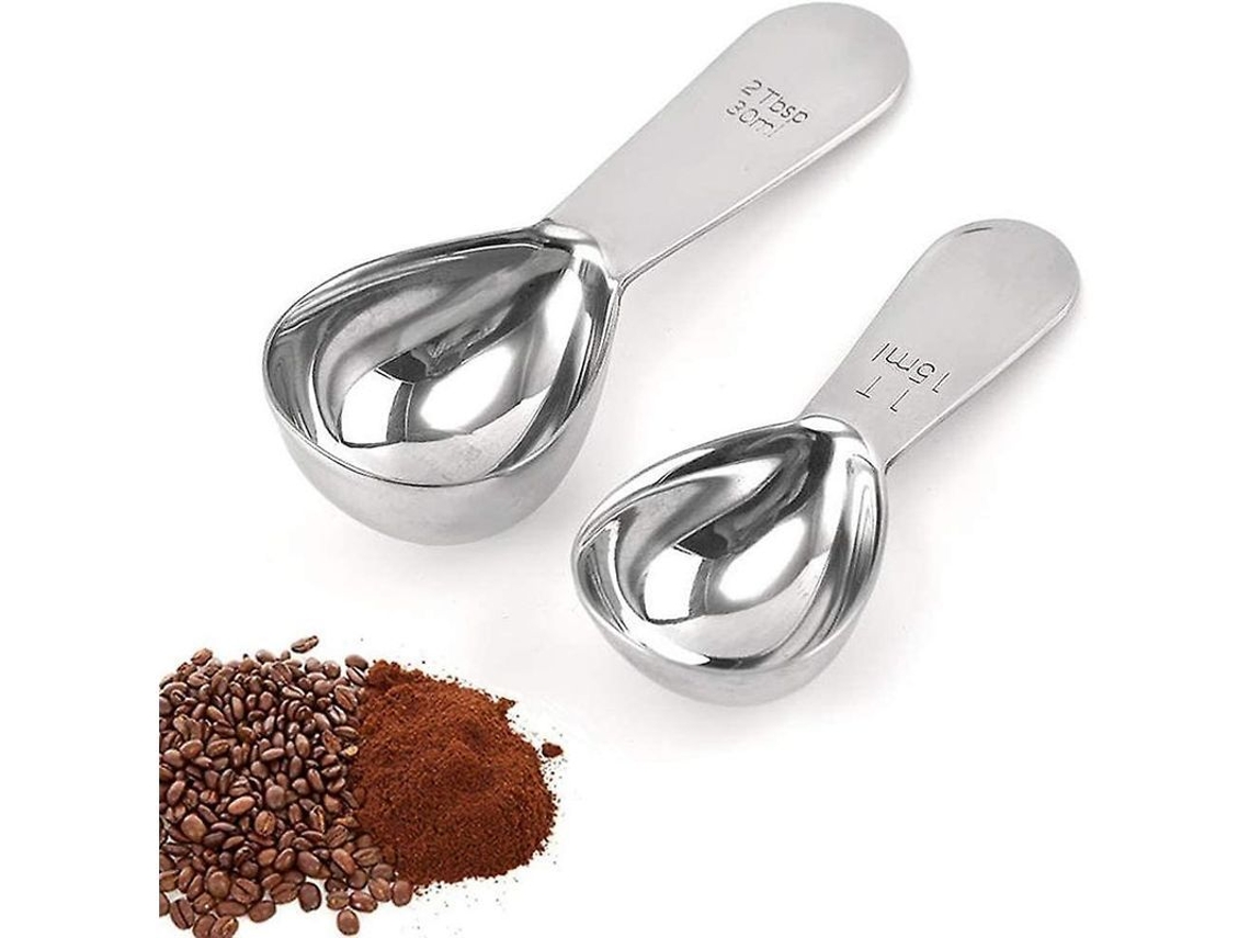Conjunto De Colheres De Café, 2 Peças De Aço Inoxidável 304, 15ml E 30ml, Medidas Precisas