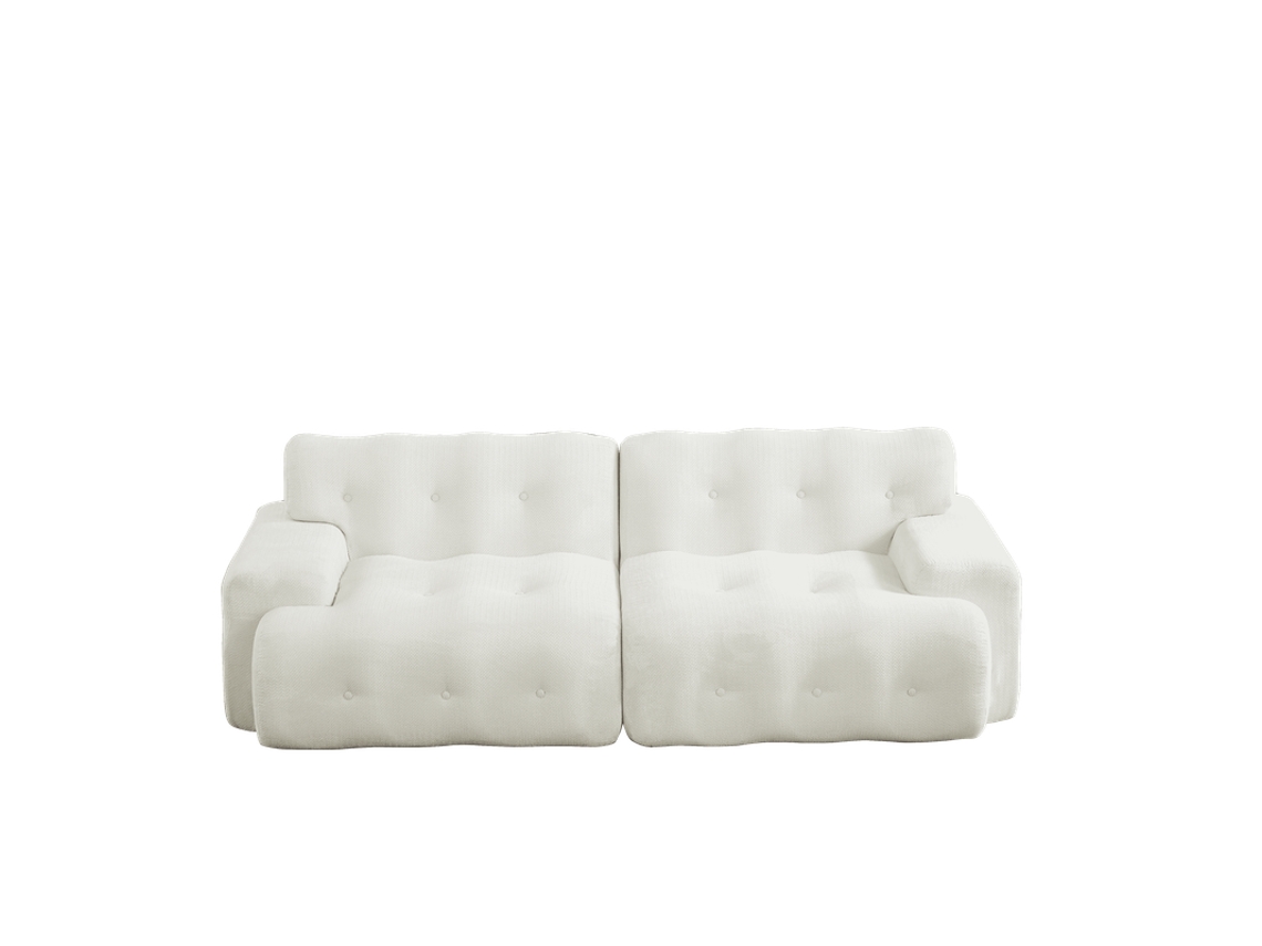 Sofá Nuvem Grande Para Dois – Design Moderno Com Braços Largos E Botões, Ideal Para Sala De Estar E Apartamentos, Sem Montagem.