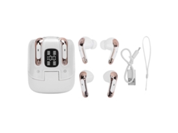 Fones De Ouvido Bluetooth 5.4 Sem Fio 2 Pack Com Display Led Baixa Latência Para Casal Branco