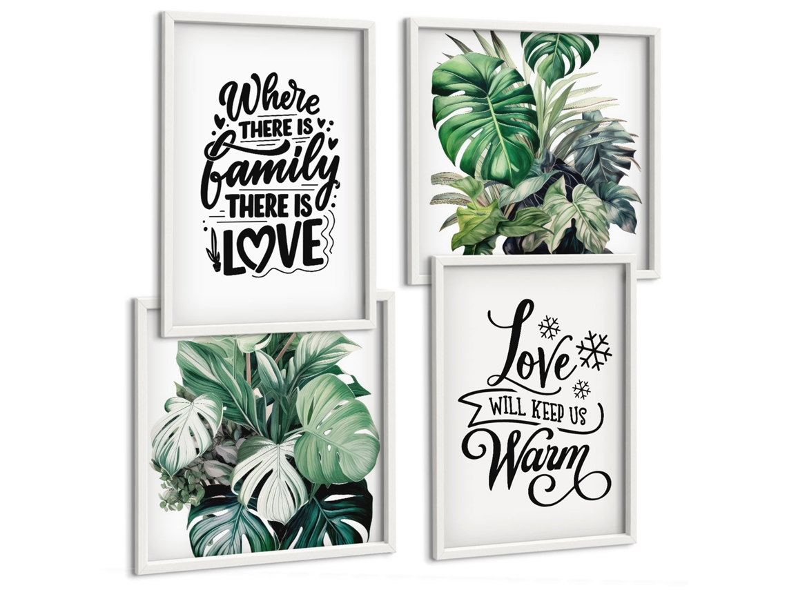Pinturas Murais Modernas Paisagens De Inverno Com Cachoeiras Moldura Branca Quadros Para A Sala De Estar Espelharte (conjunto De 4 Imagens)