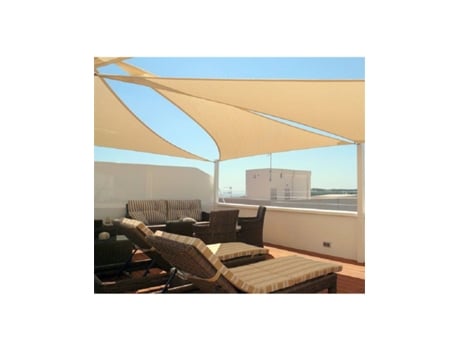 Toldo de vela triangular à prova d'água - Bege - 165 gr/m2 3,6 x 3,6 x 3,6 metros