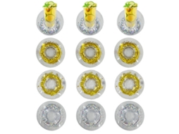 Conjunto De 12 Porta-copos Infláveis ​​firebird Com Lantejoulas Em Formato De Donut.