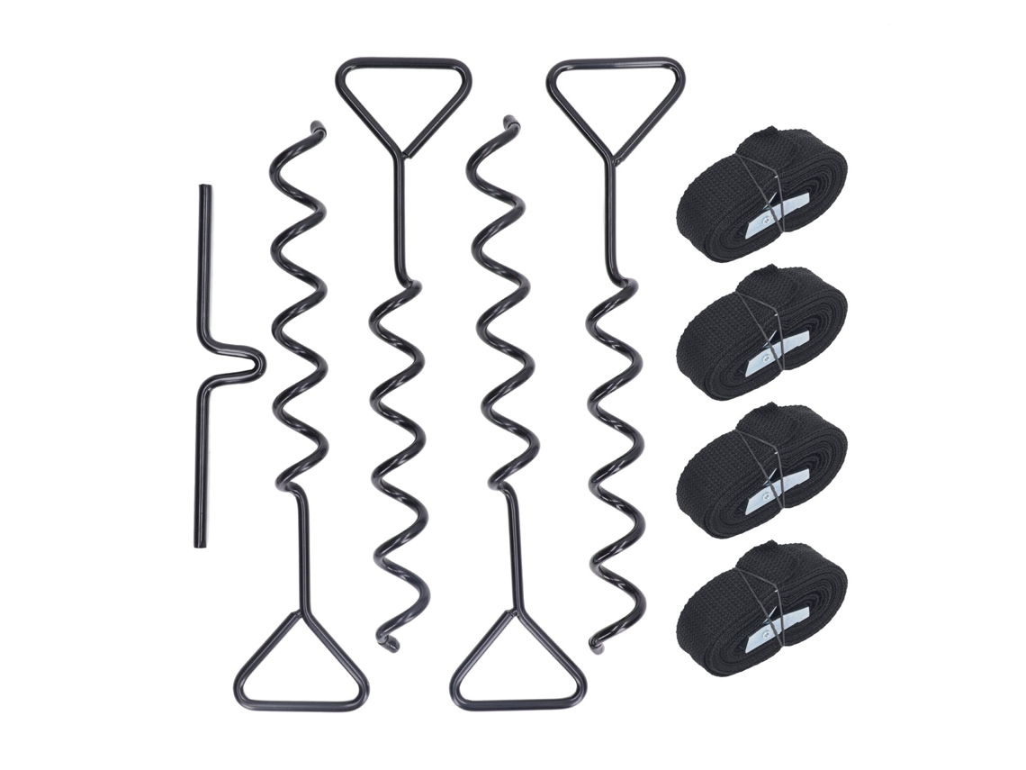Kit de Ancoragem em Aço para Trampolim, Barraca de Balanço e Tenda para Diferentes Aplicações e Usos CHABERLU (preto)