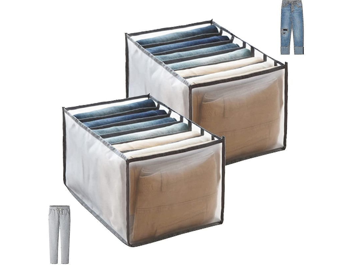 2026 2 Organizadores de Pantalones Plegables Red Mesh para Cajones Armario Almacenamiento