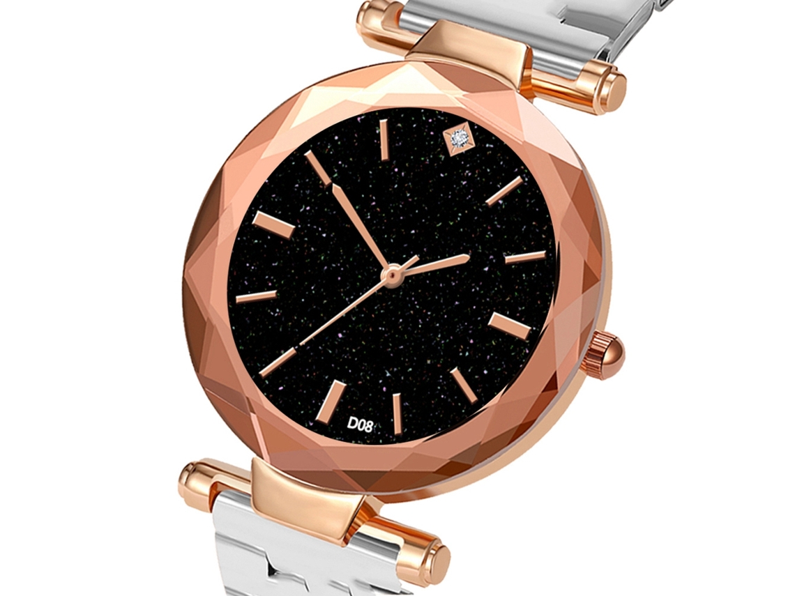Relógio de Pulso Analógico com Pulseira de Aço Estilo Fashion e Movimento Quartzo Prata