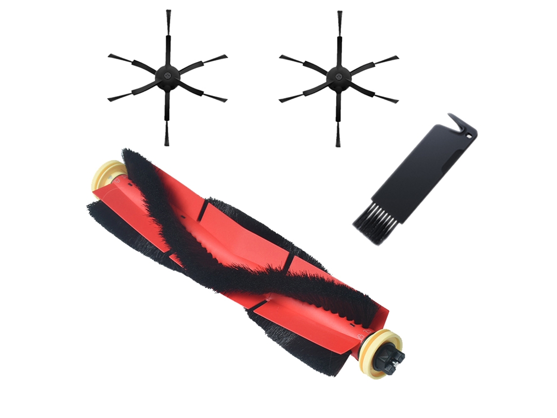 Ad-substituição escova lateral preta com 6 braços, escova principal destacável com ferramenta para xiaomi/roborock s50 s51 s55 s5 s6 robô aspirador de