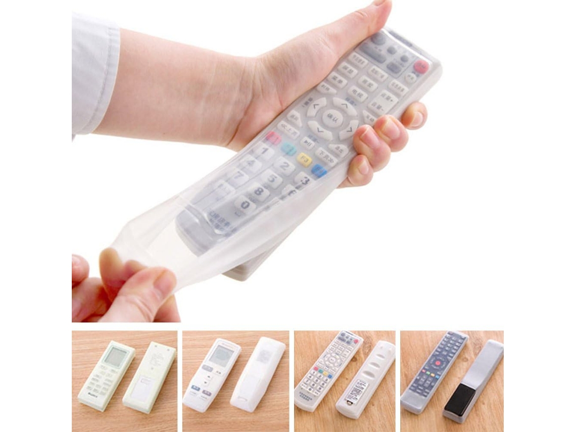 Capa de Silicone AQUAFORGE, controle remoto de TV, transparente, poeira