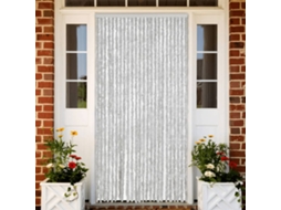 Vidaxl Cortina Anti-insetos 100x230 Cm Chenille Cinzento
