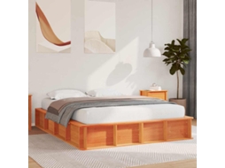 Vidaxl Estrutura Da Cama Marrom Cera 160 X 200 Cm