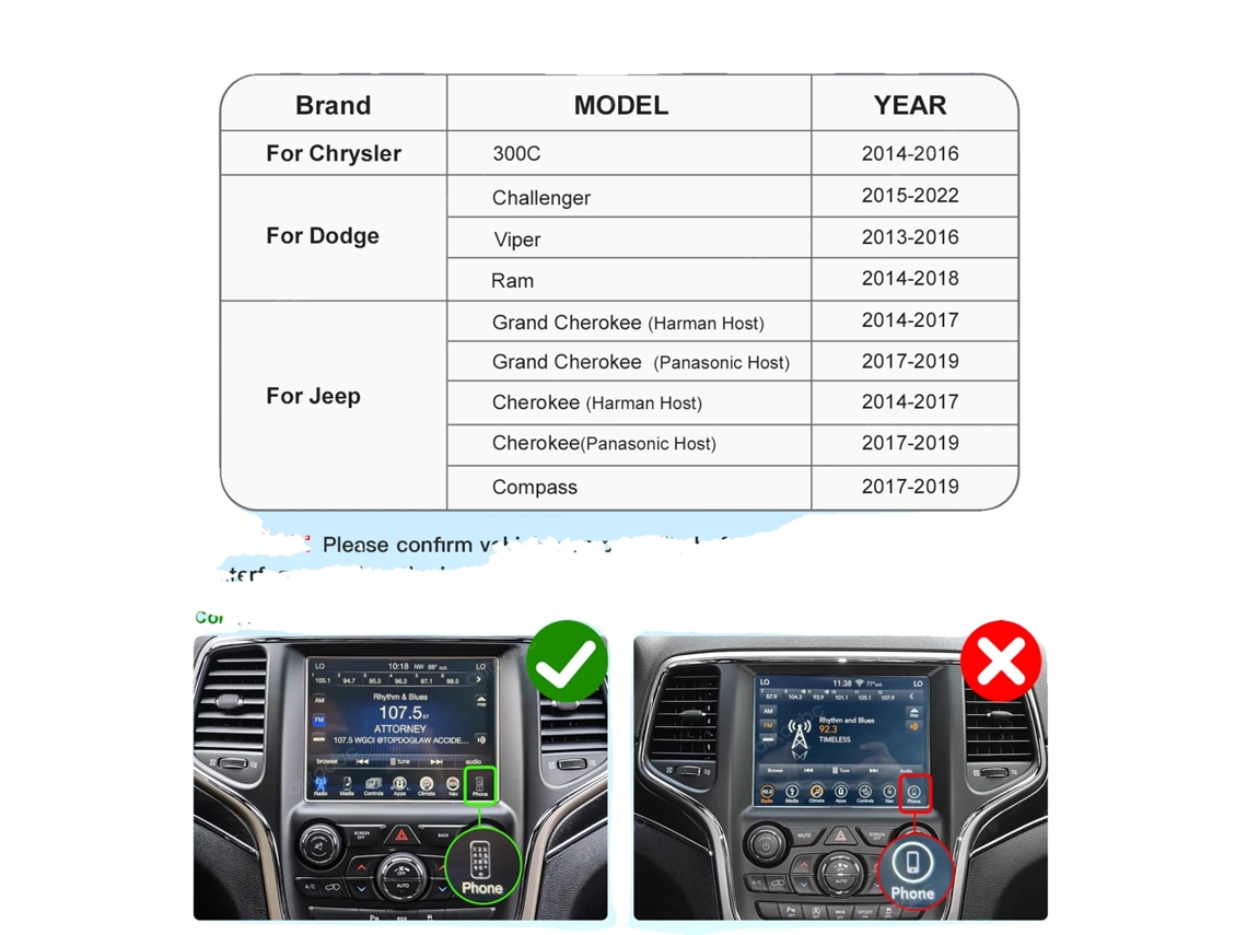 Módulo Retrofit, Carplay Sem Fio, Compatibilidade Com Android Auto, Para Dodge