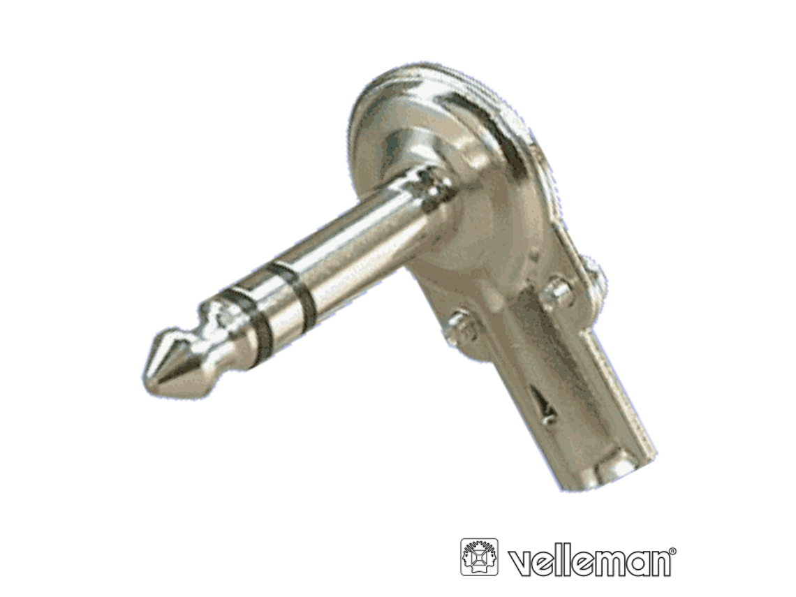 Ficha Jack 6.35mm Macho St 90º Velleman DIV