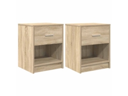 Mesas de Cabeceira 2 Pcs com Gaveta 40x34x50 Cm Carvalho Sonoma MAISON EXCLUSIVE