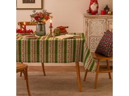 Lurelia Toalha De Mesa Algodão Linho Renda Verde 100x160cm 100x160 Natal