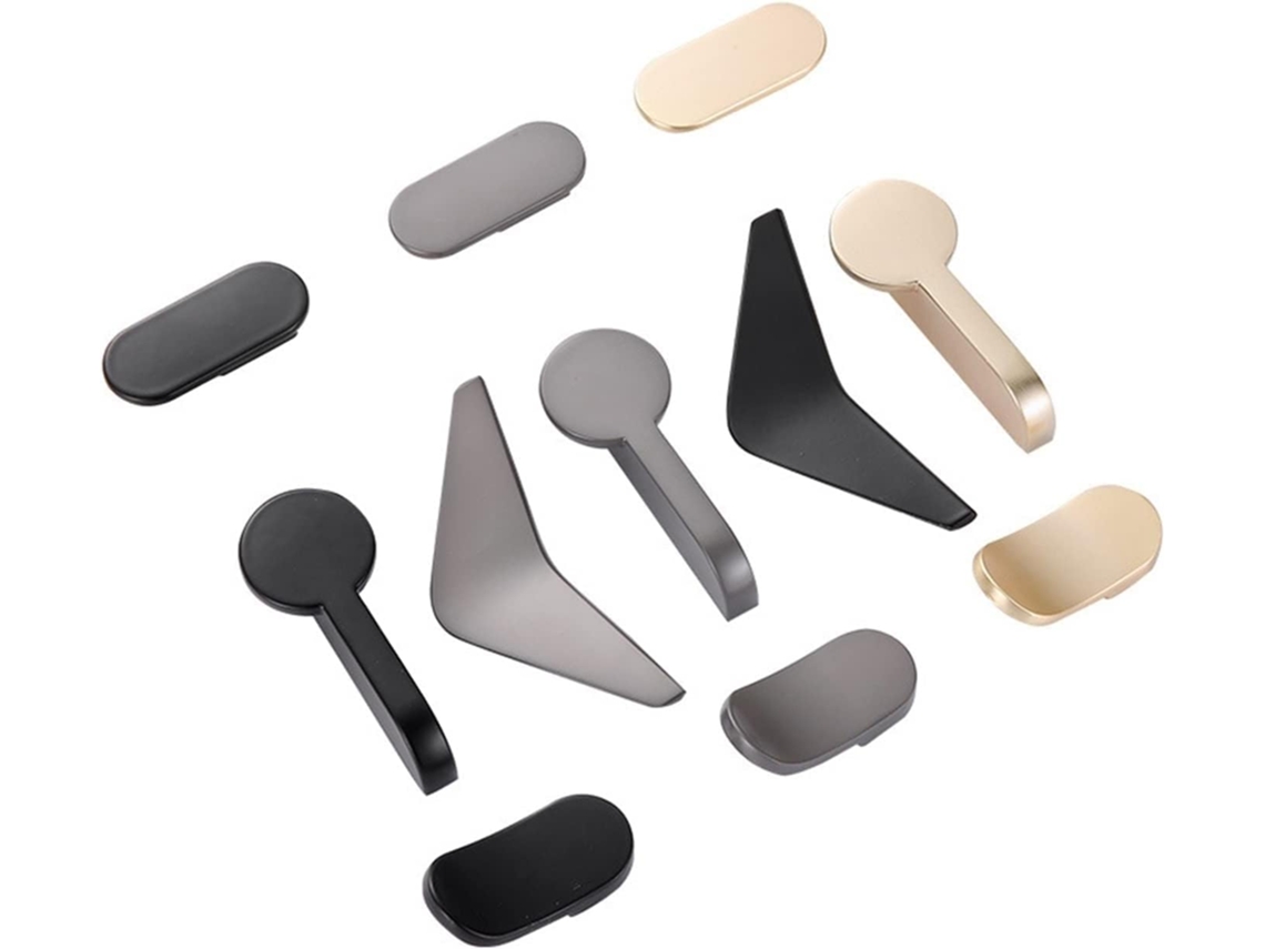 Fechadura Para Porta De Quarto, Puxador Criativo Para Gaveta, Dourado, Cinza E Preto, Com Formato Triangular, Ideal Para