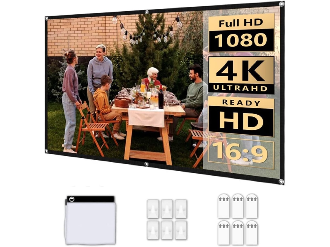 Tela de Projeção 120 Polegadas 16:9 Hd Portátil | S/MARCA