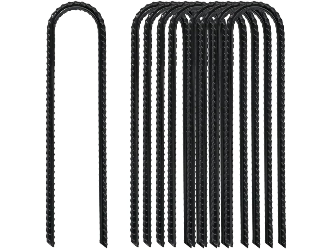 Estacas de aço galvanizado AQUAFORGE, 30 cm, com ganchos, para camping
