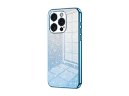 Capa Para Iphone 15 Pro - Glitter Degradê - Acabamento Eletroplaqueado