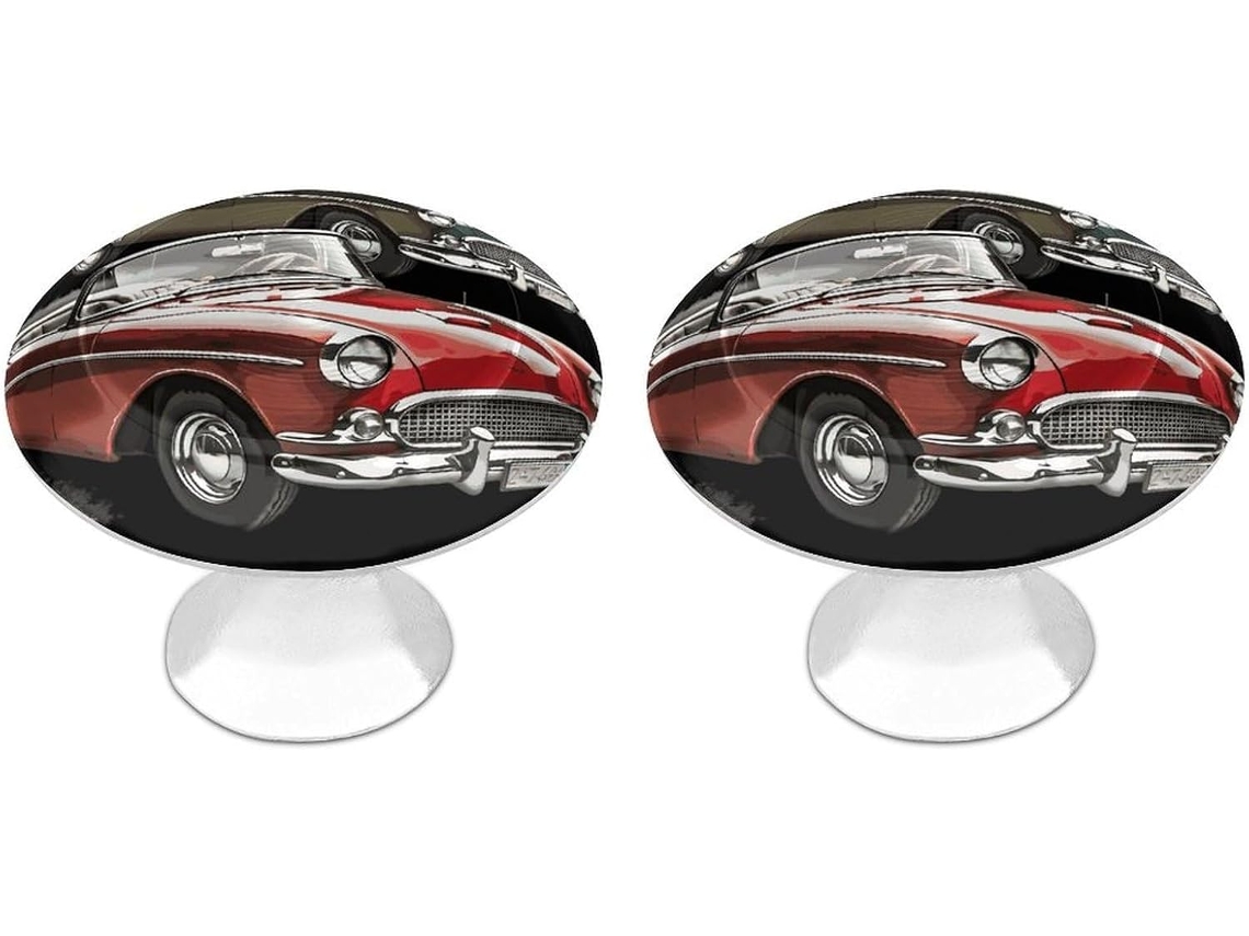 Conjunto De 2 Puxadores Aço Inoxidável Para Armários Cozinha, Personalizados Com Design De Carros Clássicos, Estilo