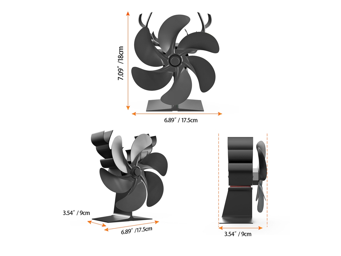 Laxiscreed Ventilador De Estufa De Madeira Com Energia Térmica Para Circulação De Ar Quente