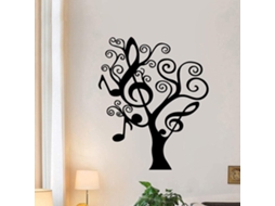Adesivos de parede com árvore musical para decoração de casa, ideais para quarto infantil e sala de estar. Adesivo de vinil para parede, 43x51cm.