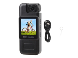 Câmera Portátil Com Lente Giratória De 180° Gravação 4k Hd Em Loop Com Clip Na Espalda E Tela De 1.3''