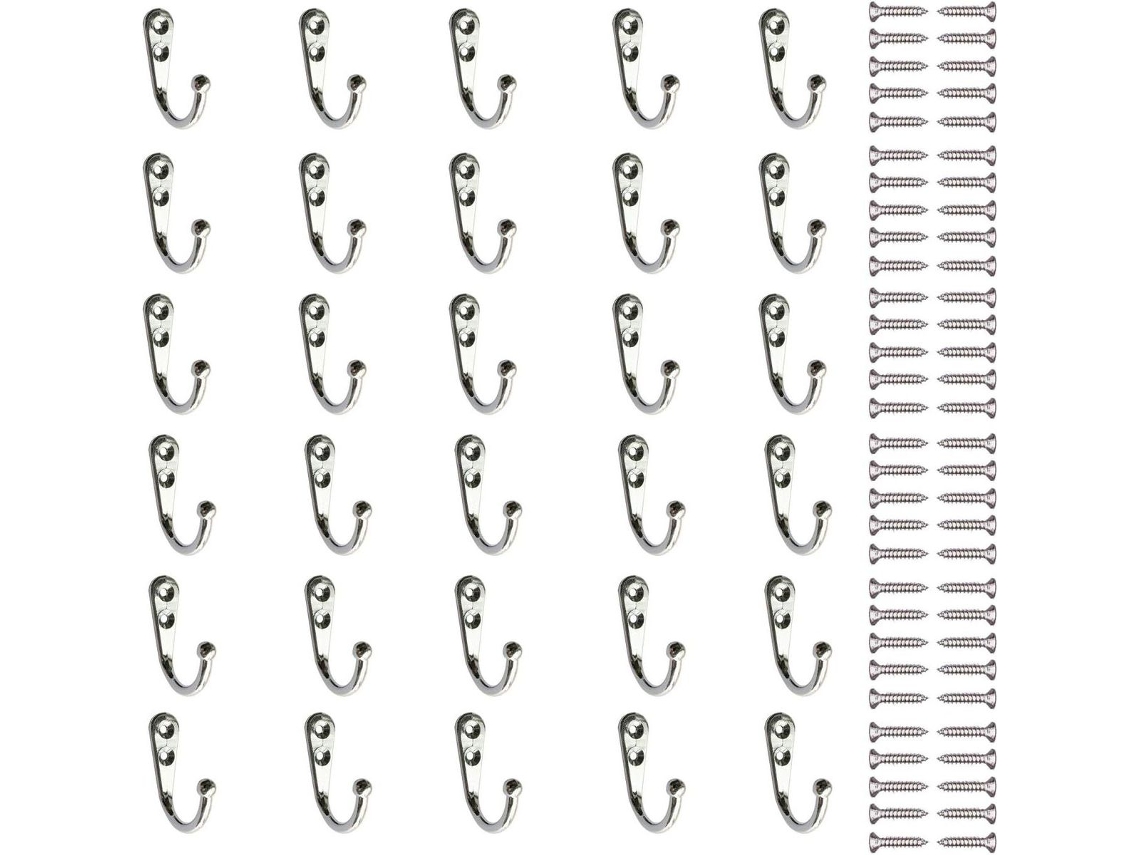 Conjunto De 30 Ganchos De Rosca Para Roupas, Alta Resistência, Para Parede, Ideal Para Quarto