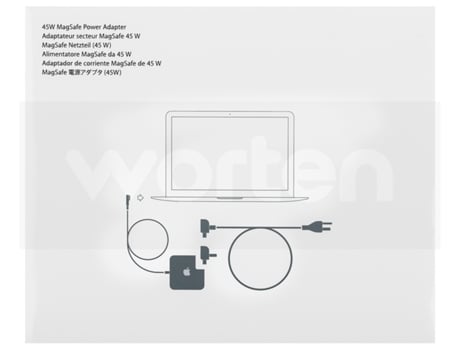 Carregador APPLE MagSafe (MacBook Air - CC Magnético - 45 W) — 45 W | Compatibilidade Macbook Air