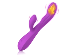 Vibrador de Coelho com 10 Modos e Função de Aquecimento para Mulheres Roxo YIZHOOD