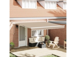 Vidaxl Toldo Retrátil Bege 400 × 350 Cm Poliéster