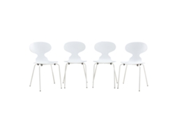Conjunto De 4 Cadeiras De Jantar Kil 80x47x48cm Branco [EN.CASA]