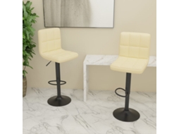 Vidaxl Bancos De Bar 2 Pcs Tecido Cor Creme