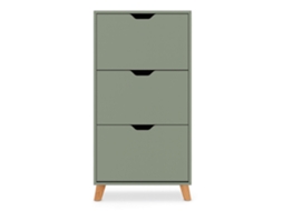 Plana Sapateira Economizadora De Espaço 3 Portas 55x116x25 Cm 18 Pares Em Madeira Sálvia Frankystar